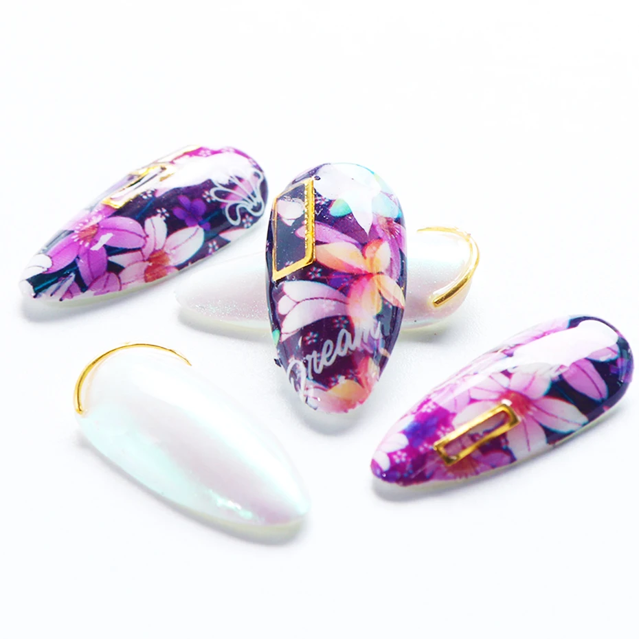 Голографические Цветочные наклейки для дизайна ногтей, бабочки, фольга для переноса ногтей, Звездный стикер с небом, бумажный клейкий слайдер, украшение для ногтей CHXK139