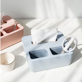 

Nordic Art Plastic Tissue Box Household Air Conditioner Remote Control Storage Box Simple Household Multifunctional Decoration