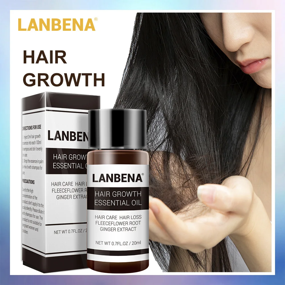 

LANBENA Hair Growth Essence Products Hair Fast Powerful Essential Oil Liquid Treatment Preventing Hair Loss Hair Serum Care 20ml