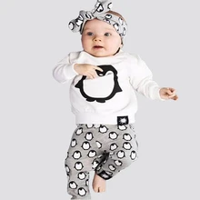 Одежда для маленьких девочек комплект одежды для новорожденных, хлопковая футболка и штаны повязка на голову, одежда для маленьких девочек осенне-зимний костюм