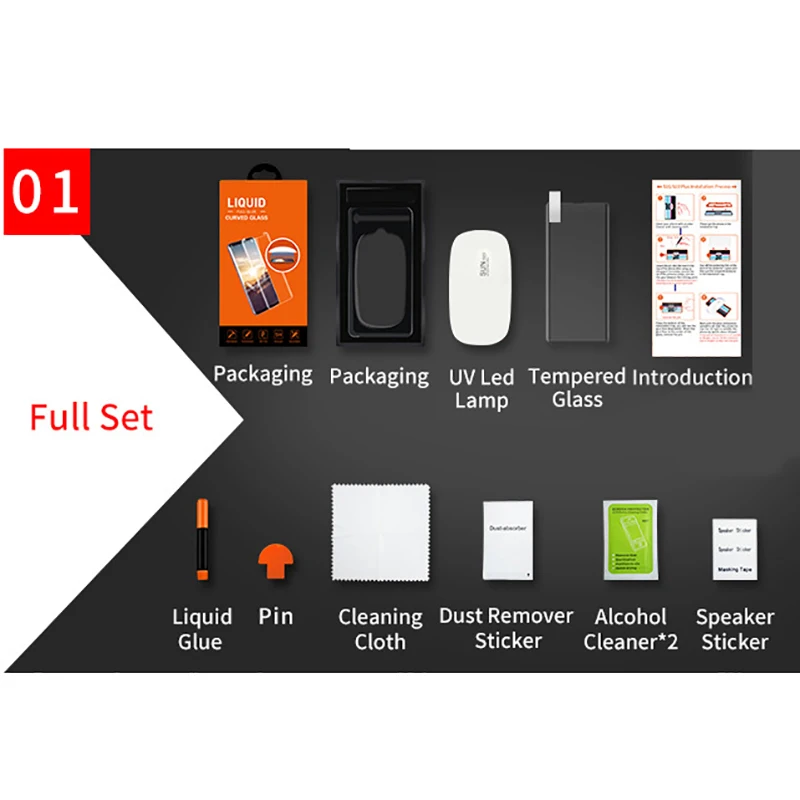 UV Tempered Glass For Samsung Galaxy Note 8 S8 S9 Plus Edge Full Liquid Glue Screen Protector For Samsung Galaxy Note 8 S8 S9