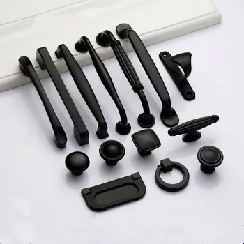 

Black Handles for Furniture Cabinet Knobs and Kitchen Handles Drawer Knobs Cabinet Pulls Cupboard Handles Knobs aluminium alloy