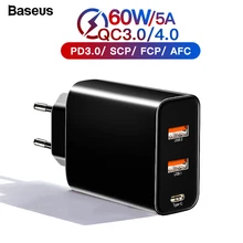 Baseus Quick Charge 4,0 3,0 Мульти USB зарядное устройство для iPhone 11 Pro Max Xiaomi samsung huawei QC4.0 3,0 PD Быстрая зарядка для мобильных телефонов
