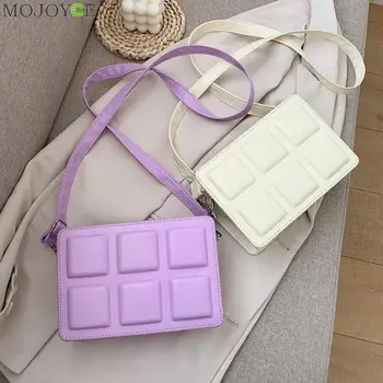 

Fashion Pure Color Crossbody Bag Women Classic Texture Creative Delicate Chic PU Leather Small Square Shoulder Pouch