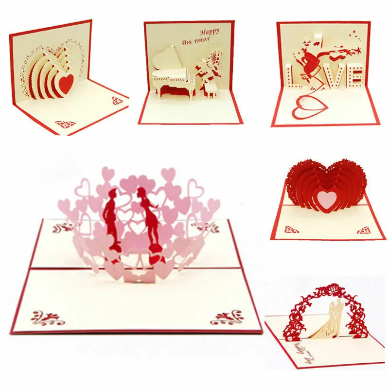  3D DIY Creative Wedding Invitation Cards 3D Pop Up Greeting Card Handmade Engagement Valentines Ann - 4.00017E+12
