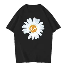 Camiseta de crisantemo para hombre, Camisa de algodón Harajuku japonesa divertida, Camisetas estampadas, camiseta Hipster de algodón transpirable, envío directo