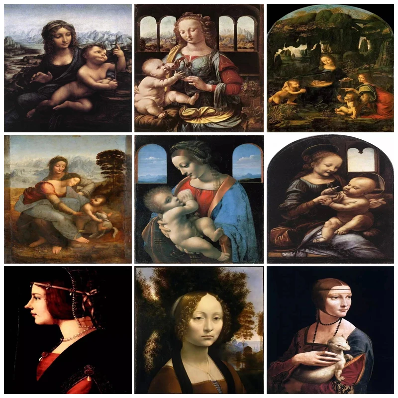 Famous Painter Da Vinci Series 5D DIY Diamond Painting Full Square Round Embroidery Mosaic Cross Stitch Kit Home Decor | Дом и сад