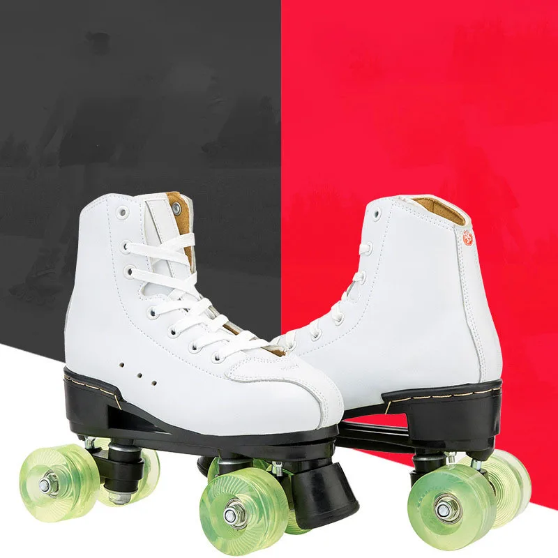  Patines de cuatro ruedas clásicos con luz LED doble fila patinaje  4 ruedas para adultos blanco, B, 41 : Deportes y Actividades al Aire Libre