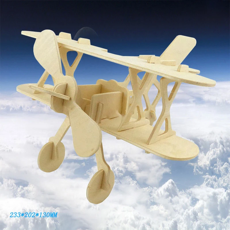 1 шт. 3D Деревянный Самолет Вертолет модель военный Моделирование игрушки DIY головоломка доска оружия детей развивающие строительные игрушки