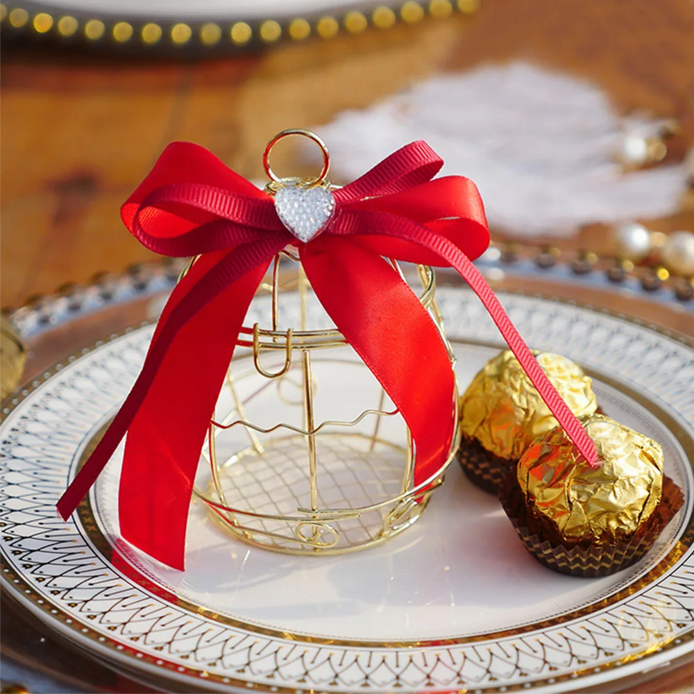 

Decorations Boxes Party Sweets Candy Gifts Box Hollow Bird Cage Wedding Party Gift Box Container Tinplate Candy Chocolate Boxes