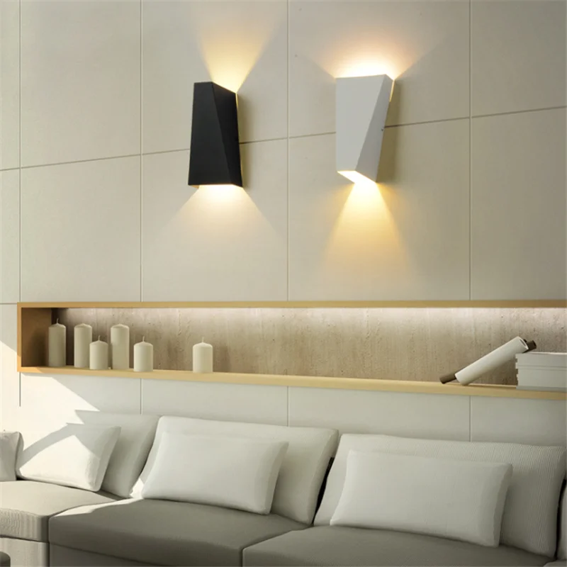 10W LED Wall Lamp Bedroom Bedside Lampara Living Room Creative Lighting Simple Aisle Corridor Wrought Iron Home Decoration Lamp