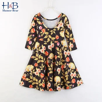 

Humor Bear Children'S Clothing Spring Autumn 2020 New Girls Princess Party Dress Long Sleeve Flower Dress