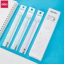 Deli стираемая ручка, набор для заправки, 40 шт., милый цветок, гелевые чернила для заправки, стирающиеся ручки, школьные Офисные аксессуары, кавайные канцелярские принадлежности
