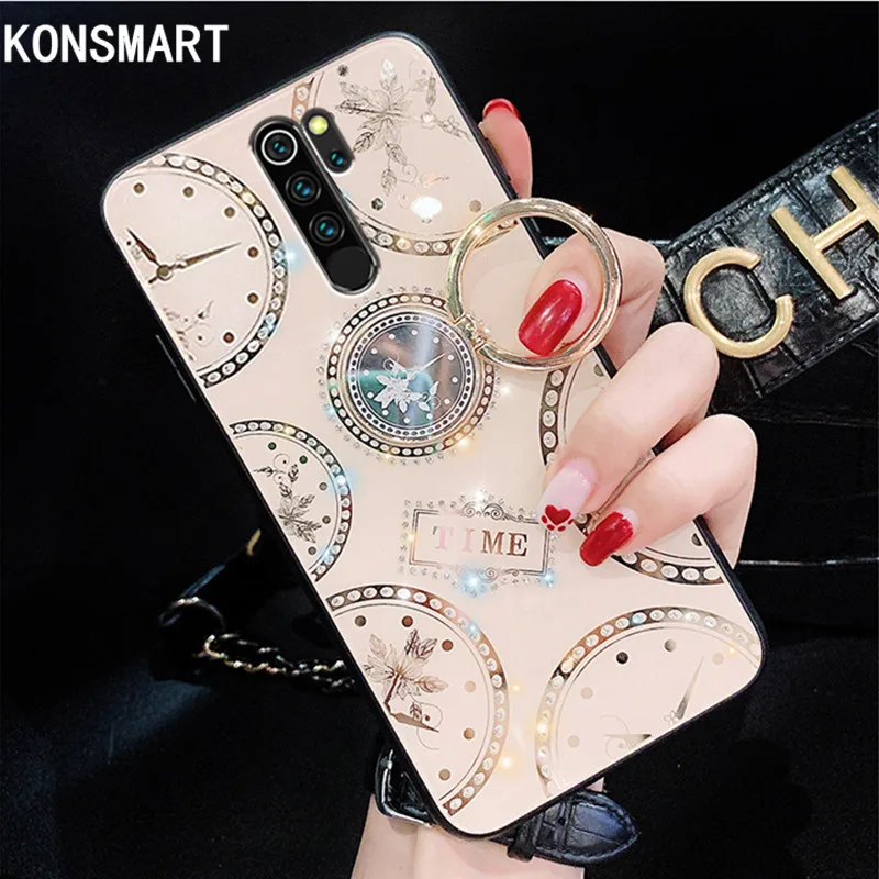 

Time Glitter Diamond Silicone Phone Case For Xiaomi Redmi K30 Case Redmi K20 Finger Ring Stand Back Cover Redmi K 30 Covers K20