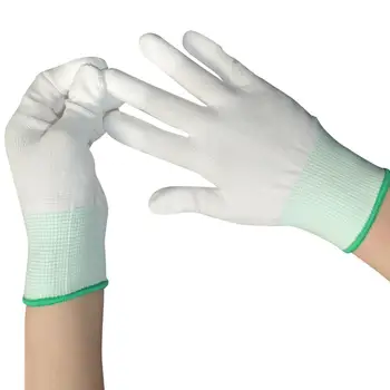 

10Pair Protective Isolation Gloves Anti Static Gloves PU Coated Palm Coated finger PC Antiskid Gloves Protect Safety Accessories