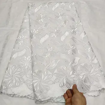 

white Swiss Voile Lace Fabric High Quality Lace Best Selling African Dresses For Wedding Lace Cotton Lace Party Dress FFLJ96