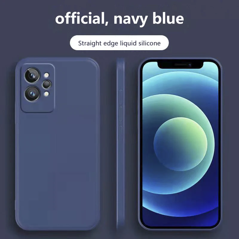 Für Realme GT 2 Pro Neue Handyhülle aus flüssigem Silikon mit geraden Kanten, ultradünne All-Inclusive-Linse, Fallschutz_voghion.com