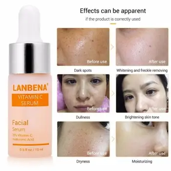 

LANBENA Vitamin C Skin Serum 20% VC Hyaluronic Acid Anti Aging Wrinkle Face Moisturizing Eliminate Spots Scars Whiten Skin TSLM1