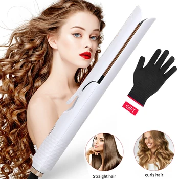

Dropshipping 2 in 1 Hair Straightener Curler Hair Crimper Straightening Iron Curling Iron Hair Curler Flat Irons Fast Styler