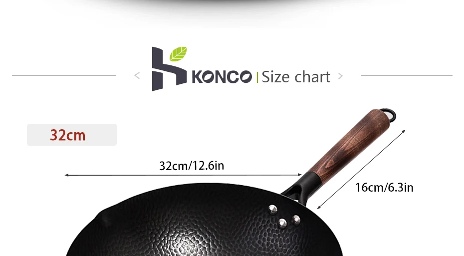 fogão 32cm chinês wok panelas pan cozinha ferramentas