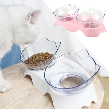 

Non-slip Cat Bowls Double Bowls With Raised Stand Pet Food And Water Bowls For Cats Dogs Feeders Cat Bowl Pet Supplies