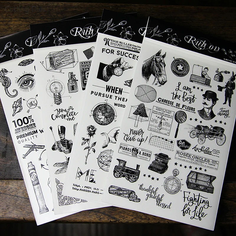 

Vintage European Printed Paper Sticker Rub On Stickers Set For Scrapbooking Happy Planner Diy Card Making Journaling Project