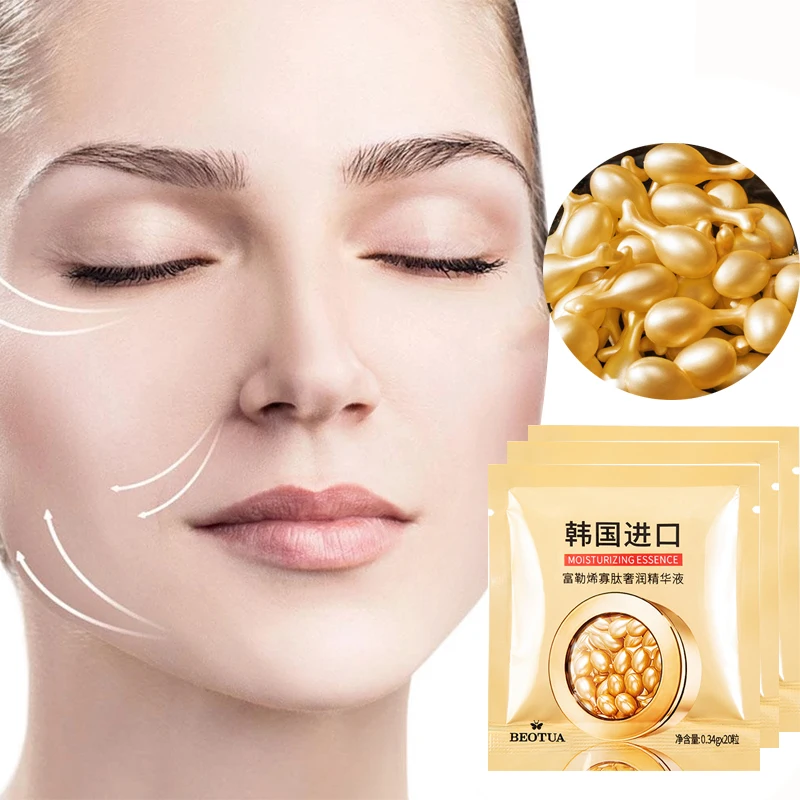 20pcs/bag Hyaluronic Acid Moisturizing Anti-aging Capsule Essence Lifting Firming Face Serum Whitening Spot Removing Face Care
