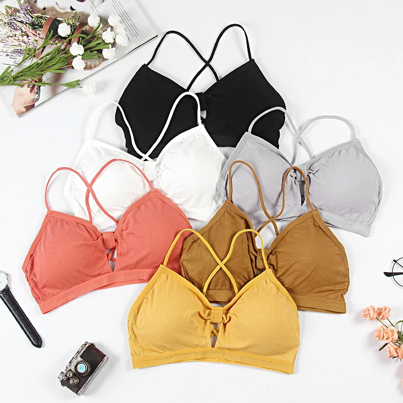 

Sexy Lingerie Comfortable Breathable Wireless Bralette Breathable bandeau top Push Up bra Brallet Croped Halter cotton TopsB0147
