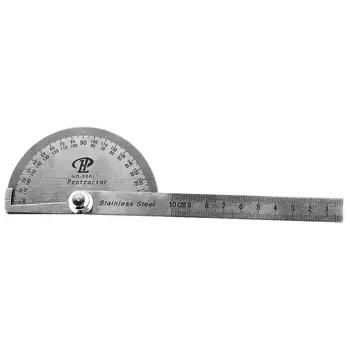 

Stainless Steel Round Head Rotary Protractor Angle Finder Rule Measure Tool Kit