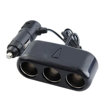 

3 Ways Triple Car Cigarette Lighter Socket Splitter 12V Charger Adapter with Blue LED Charging Indicator for Mobile Phone GPS