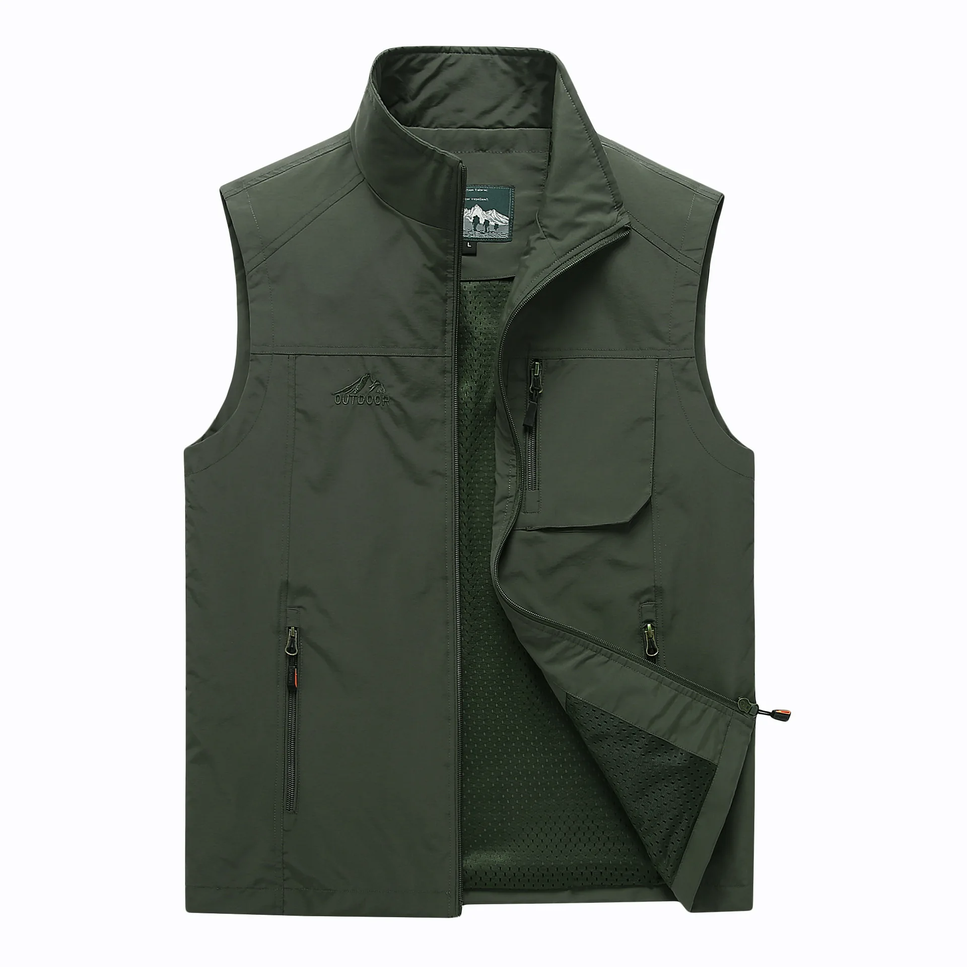 Spring And Autumn Middle-aged Vest Men's Multi-pockets Waistcoat Men Workwear Waistcoat Outer Wear