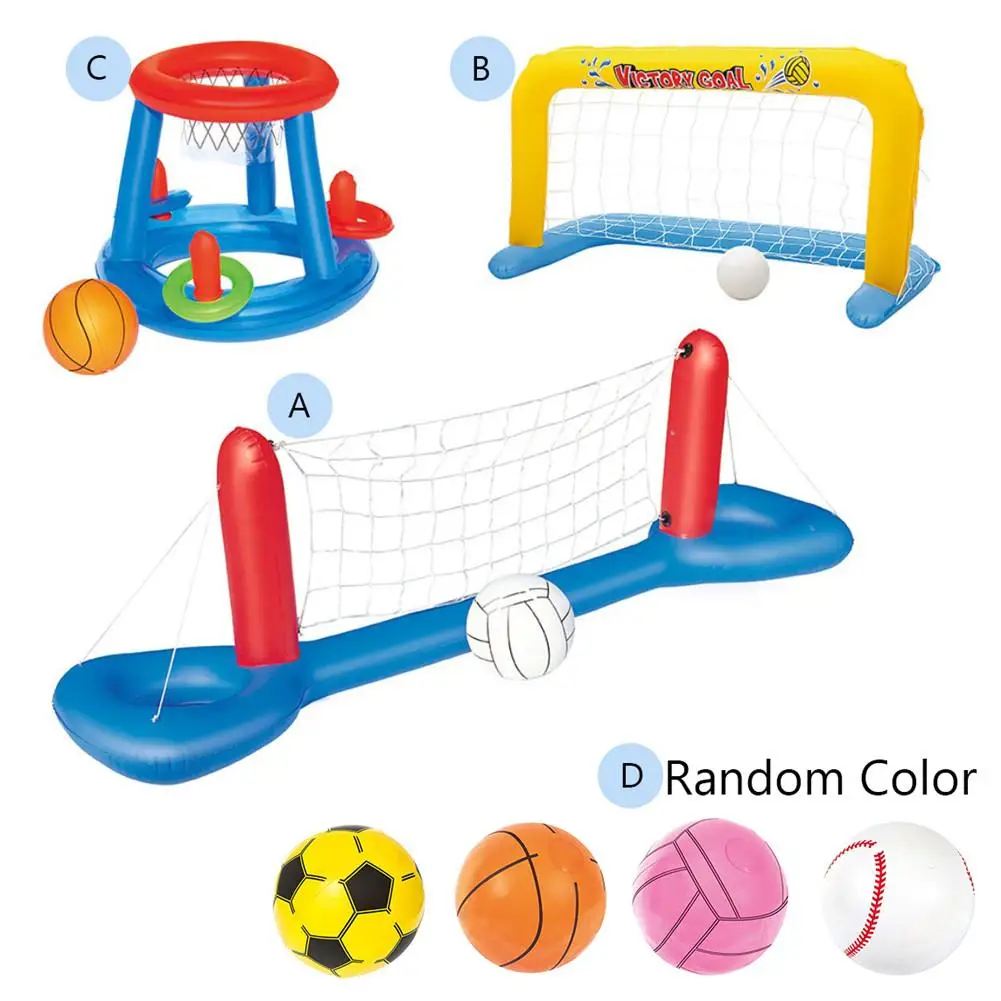

Water Inflatable Toy Swimming Pool Basketball Volleyball Handball Plastic Mesh Water Ball Play Model Set For Adult Children