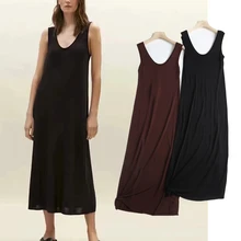 

Elmsk 2021 Summer Tank Dress England Fashion Dress Women Vintage Knitted Long Dress Vestidos De Fiesta De Noche Midi Vestidos