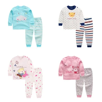

Autumn Baby Girls Boys Clothes Cartoon Print Outfits Set Long Sleeve Blouse Tops+Pants Sleepwear Pajamas New Sale New