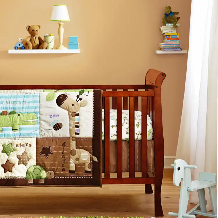 brown cot bed