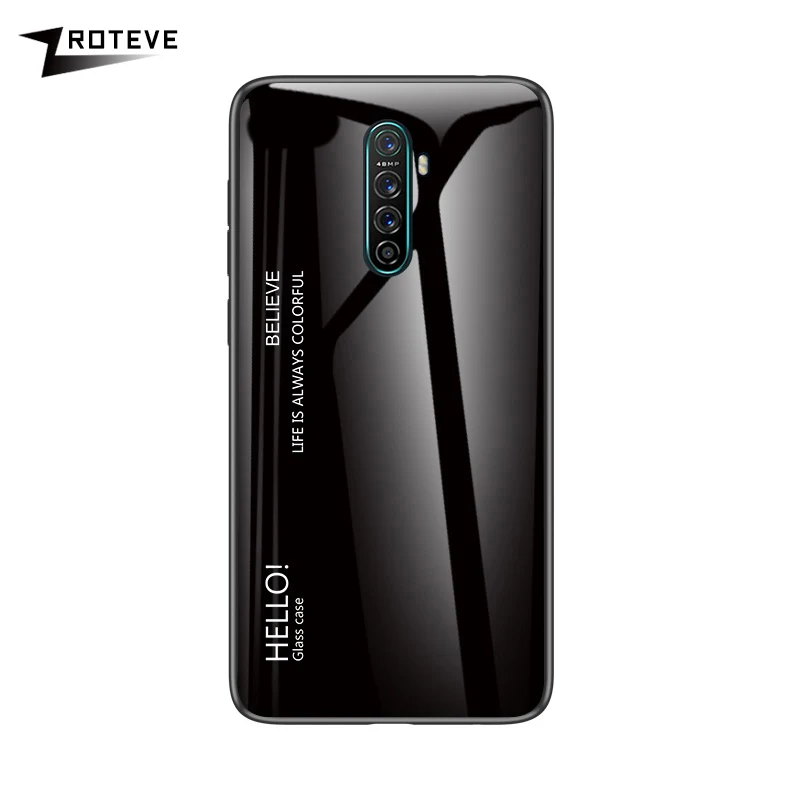 Черный ZROTEVE чехол для OPPO Рено Ace чехол градиент Стекло чехол для OPPO Realme X2 Pro 3 5 Pro X XT чехол Стекло крышка Рено 10X3 2Z ACE - Цвет: Черный