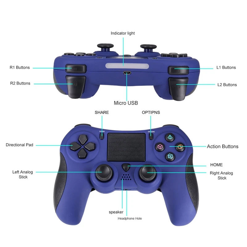 Для PS4 Elite джойстик двойной вибрации 6-Axis Bluetooth Беспроводной игровой контроллер с 3,5 мм Mic L3 R3 кнопки Пресс Экран