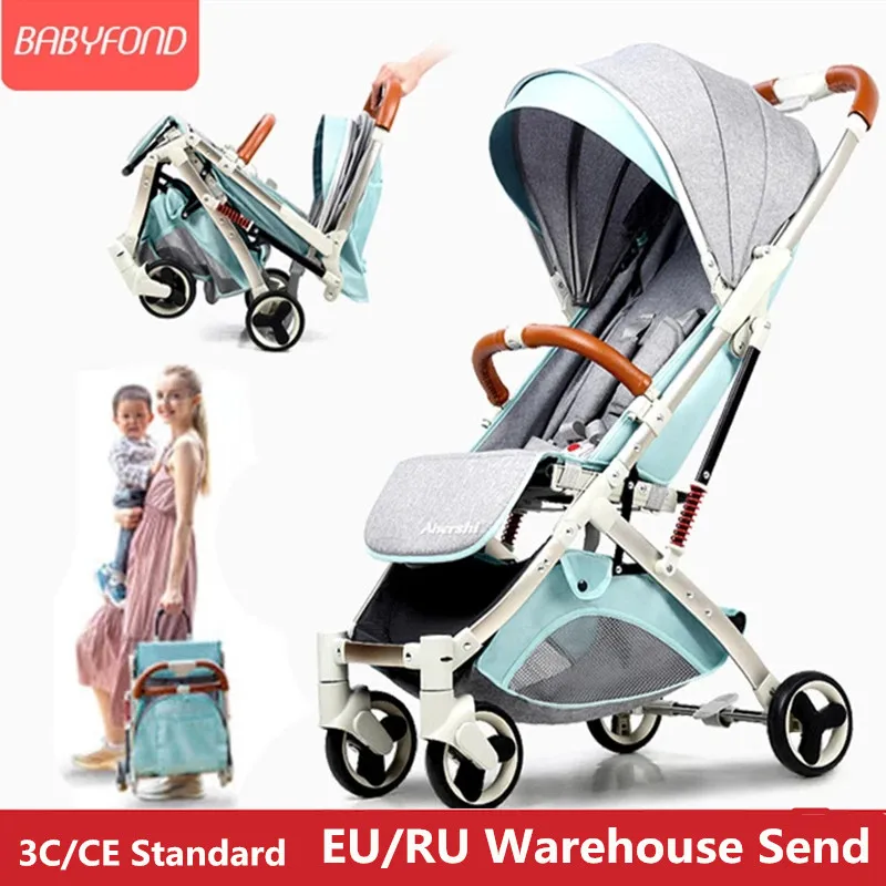 Aluminium Alloy Light Baby Stroller Good Quality 5.8kg Traveling Baby Carriage Newborn Boarding BB Car Free Gifts