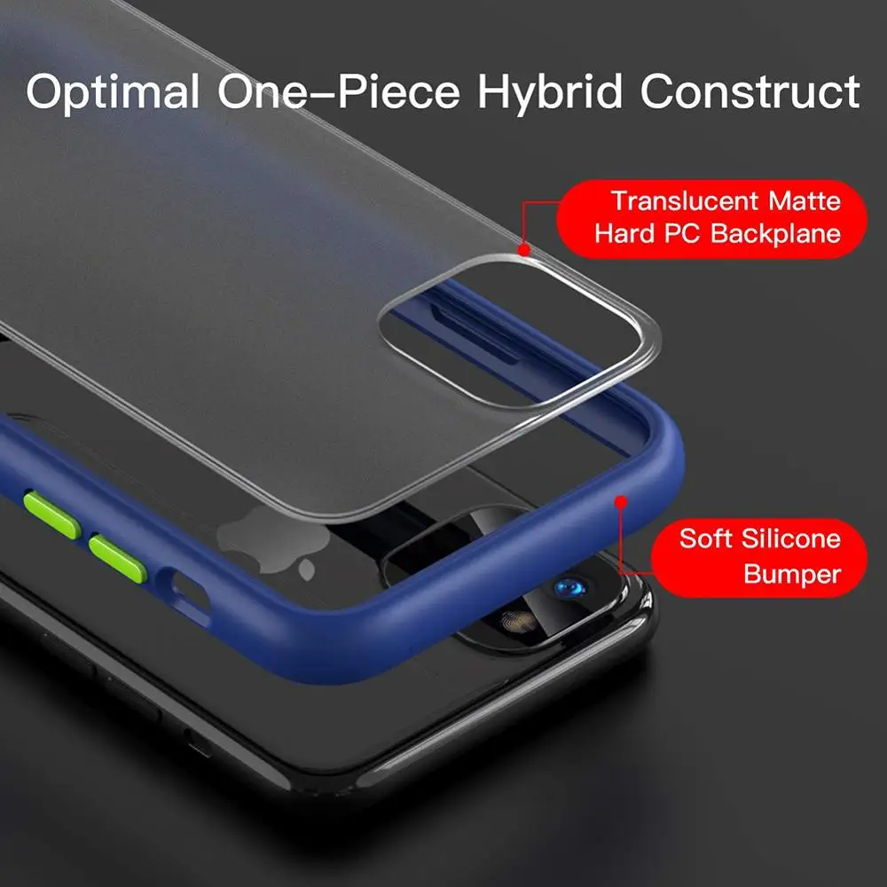 Новый двухцветный матовый чехол для iphone 11 PRO MAX xs mas/xr/6/7/8 plus ударопрочный тонкий