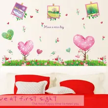 Фон для телевизора в гостиной рамка в форме сердца фото настенная клейкая бумага съемные декоративные наклейки с мультгероями XL7081