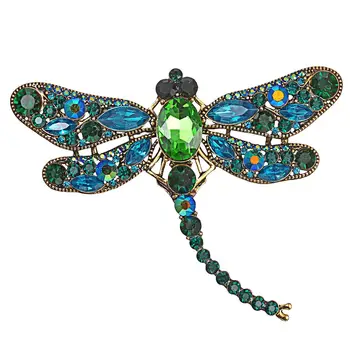 

Vintage Crystal Dragonfly Necklace For Women Collar Pins Dragonfly Pendant Jewelry accessories enamel epacket drop shipping