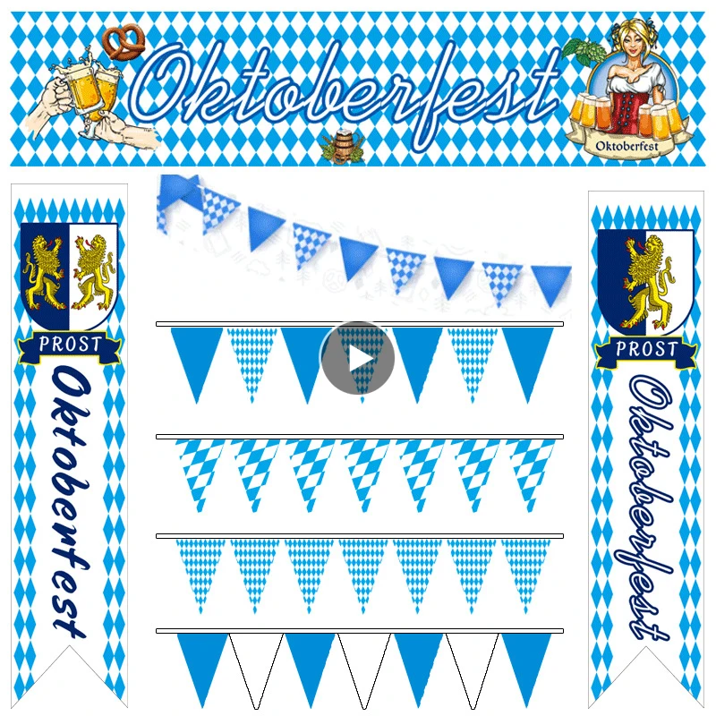 The Munich Oktoberfest Event Party Decorations Beer Flag Door Hanging Ceiling Pedant Swirl Meadow Durable Material Free Shipping