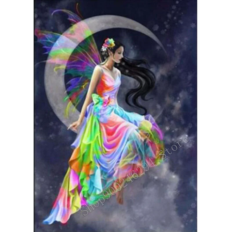 Moon Fairy Diamond Embroidery Handmade Full Square Painting Picture of Rhinestones Patchwork Sewing Craft FF2112 | Дом и сад