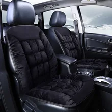 Универсальный плюшевый чехол для сиденья автомобиля, теплый авто, передняя задняя спинка, подушка для сиденья, подушка для автомобиля, зимний внутренний протектор, Меховые чехлы для сидений автомобиля