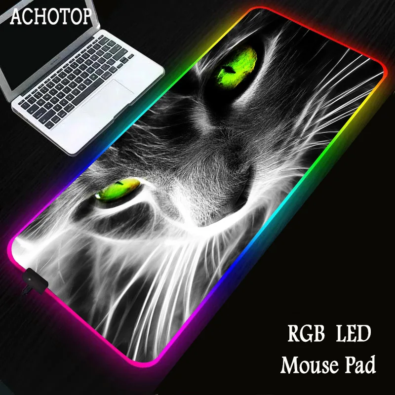 

Animal Cat Mouse Pad RGB Large Gaming Big Computer Mousepad LED Keyboard Rubber Desk Mat Led Backlight XXL Surface Mice Pad