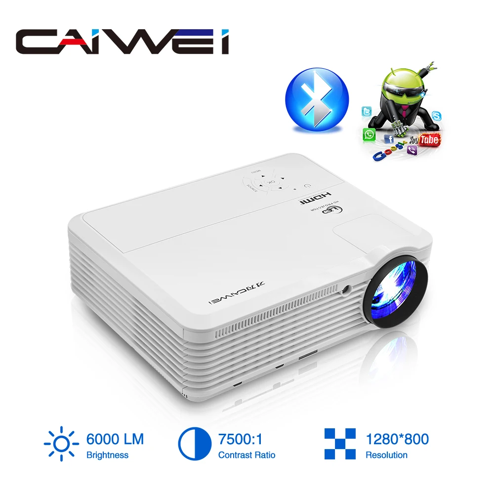 CAIWEI A7/A7AB Android проектор 1080p Full Hd Домашний кинотеатр светодиодный для поддержки 4k