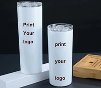 20oz DIY Skinny Wine Tumbler Wine Cup With Lid Straw Beer Mug Sublimation Vacuum Insulated Stainless Steel SlimTall Bottle