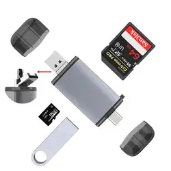 BEESCLOVER кард-ридер USB2.0 SD/MMC слот Micro SD/TF слот Многофункциональный 6 в 1 тип-c OTG кард-ридер SD/TF/с USB r60