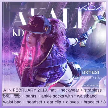 

Lol K/Da KDa Women's Akhasi Cosplay Costume Full Set Spot Halloween Costumes for Women Love Live Cosplay