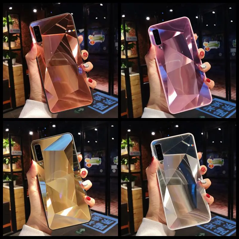 Зеркальный чехол со стразами для Samsung Galaxy A30 A20 A10 A50 A70 A7 2018 S10 Plus S10E M10 M20 M30 S8 S7 Edge S9 |